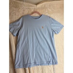Polo Ralph Lauren Men Light Blue Short Sleeve T Shirt Crew Neck Pony Logo M